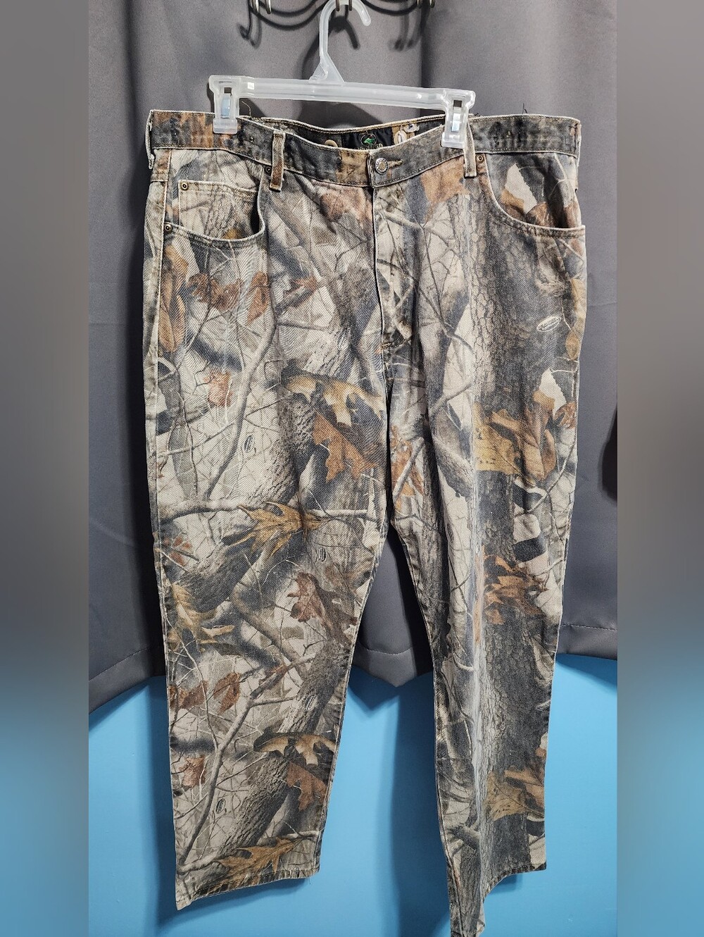 Vintage RedHead Camo 5-Pocket Jeans 42x31 Suspender Buttons Hunting Workwear